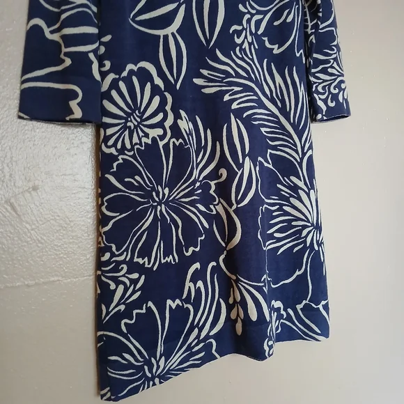 Lilly Pulitzer Sweater Dress XS Merino WoolKnit Floral Coastal Preppy‎ Cozy